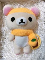 全新 日本 正版 Rilakkuma 拉拉熊 懶懶熊 橘子系列娃娃 橘子圍巾 San-X 可愛 絨毛 娃娃 玩偶 牛奶妹 懶妹 小白熊 #心意最重要