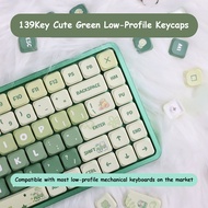 Cute Green Low Profile Customize Keycaps 129-key PBT Set for MX Switche 60% 65% 75% 80% 100%Key Mech