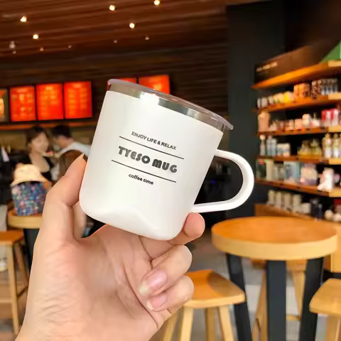 Tyeso Water Bottle 260/300ml Coffee Mug Stainless Steel Coffee Cup Travel Mug with Lid Insulated For