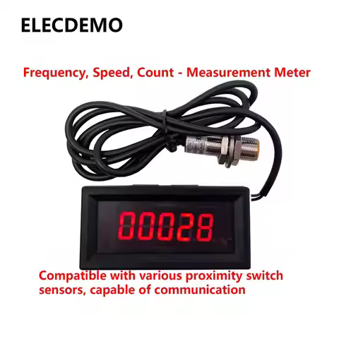 Digital Frequency Counter Tachometer Module, High Precision RPM Speed Meter, Encoder Sensor Input, R