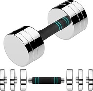 LIFERUN Single Steel Adjustable Dumbbell, 5/10/15lb Free Weights Dumbbells Set, Non-Slip and Comfort