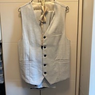 幸福傳承🌟灰色兄弟衫 背心+西褲+ 金色煲呔