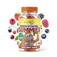Kids Multivitamin Gummies 3-12, Vegan 60 All Natural Berry Flavour, Daily Kids Vitamins, Includes Vitamins B12, Vitamin B6 and Vitamin E