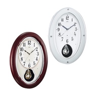 SEIKO HS444W Wall clock for living room bed room White 426 x 308 76mm Radio Analog EMBLEM