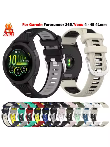 18 20 22mm watch band for Garmin Forerunner 265 255 bracelet official buckle strap For Garmin Venu4 