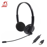 USB Customer Service Dual Headset Computer Headset Monitoring Customer Service Headset with Wire-con