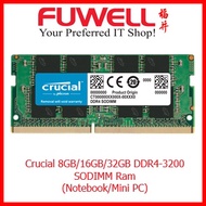 Crucial 8GB/16GB/32GB DDR4-3200 SODIMM RAM (Notebook/Mini PC)