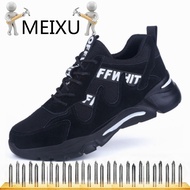 MEIXU Work Safety Shoes Men Lightweight Breathable Soft Comfortable Steel Toe Work Shoes Anti-smashi