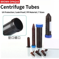 Lab Brown Opaque Centrifuge Tubes Light-Resistant Plastic Conical Bottom Leak-Proof Screw Cap