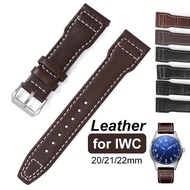 20mm 21mm 22mm Genuine Leather Watch Strap for IWC Pilot Portugieser Portofino Watch Band Brown Black Cowhide Belt Bracelet Watch Accessories