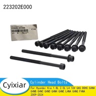 10Pc Engine Cylinder Head Bolts For Hyundai Kia 1.8L 2.0L L4 16V GAS DOHC G4NA G4NB G4NC G4ND G4NH G