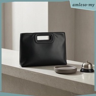 [AmlesoMY] Cutout-Handle Bag Triple-Carry Carry PU Handbag Faux Leather Structured Handbag