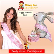 Happy Birthday Sash - Satin Shoulder Strap Party Decoration Women Girl Accessories Etiquette Belt