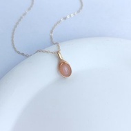 橙色月光石吊墜 日光石項鍊 弧面天然石吊墜14KGF項鍊