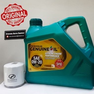 PERODUA 0W/20 FULLY SYNTHETIC (3 liter) + FREE 1 PC PERODUA OIL FILTER (NO DELIVERY TO SABAH & SARAW