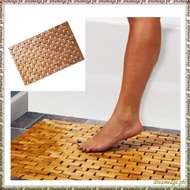 [S D K G] Teak Wood Bath Mat Feet Shower Floor Natural Bamboo Non Slip Large 50x70cm
