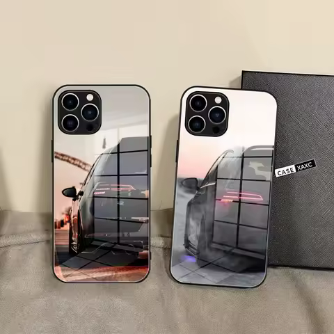 Car V-Volkswagen-Golf VW Phone Case Glass Shell FOR IPhone 15ProMAX 14 11 12 Pro 15 16 Plus 13 Pro M
