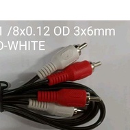 RCA 2Px2, min 50p, 28x0.1 / 8x0.12 OD 3x6mm, length 1.2M red white