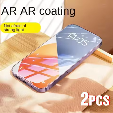 2Pcs AR Anti-Reflection Ultra Clear 9H 2.5D Tempered Glass Film For iPhone 17 Air 16e 16 15 14 Plus 