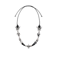 Niche Necklace Pearl Butterfly Fashion Skull Joint Punk Series Street Wear Hip Hop Pendant Cross-Bor
