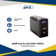 AWP Aide Pro LCD 900W-1500VA UPS with AVR Uninterruptible Power Supply (6 Sockets)
