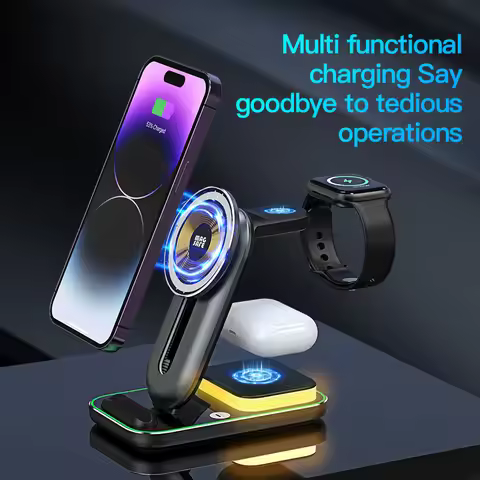 3in1 Wireless Charger 15W Fast Charging Station For Google Pixel 9Pro Fold Apple iPhone X Google Pix