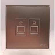 SIMON E6 CHAMPAGNE OUTLET TELEPHONE CAT 6 DATA OUTLET/