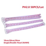 50PCS/Lot PH2.0 Female Connector Terminal Cable 10cm 20cm 30cm 2.0 JST Wire 2p 3p 4p 5p 6p 7p 8p 9p 