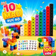Numberblocks Math Toys for Children to Arrange Number Blocks 100 Pieces 10 Colors Counting Numbers a