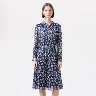 ESPADA เดรสเชิ้ตแขนยาว ผู้หญิง สีน้ำเงิน | Long Sleeve Shirt Dress | 04780