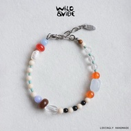 Summer Jelly Bracelet Natural Stone Ocean Candy Tone Bracelet for Woman