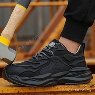 Black Safety Shoes For Men Size 38-46 Indestructible Shoes Puncture-Proof Work Shoes Steel Toe Cap P