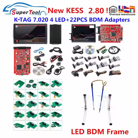 Newly KESS 2.80 V5.017 EU Red Online K-tag 2.25 V7.020 OBD2 Auto Manager Tuning Kit K-tag 7.020 4 LE