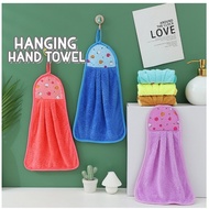 7 Colors Coral Velvet Kitchen Hanging Hand Towel Cotton Fleece Dish Cloth Dishcloths Anti-skid Soft 