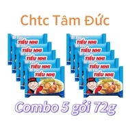 Combo of 5 packs of Tieu Nhi fried noodles with seafood and tamarind sauce, 72g pack