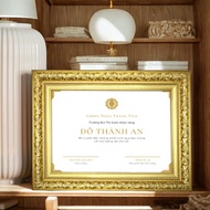 Photo Frame - Certificate Frame A3/A4/B4 Desktop Wall Mount - Classic Gold Frame Large Panel, Mica S