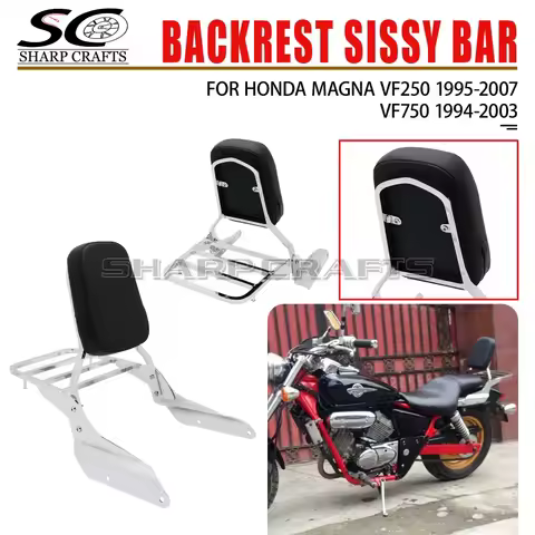 Motorcycle Accessories Passenger Backrest Sissy Bar With Rear W/ Luggage Rack For Honda Magna VF250 