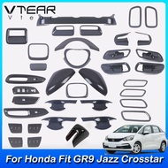 Vtear For Honda FIT JAZZ GR9 Crosstar 2020-2024 Car decorative patches Steering wheel bright circle 