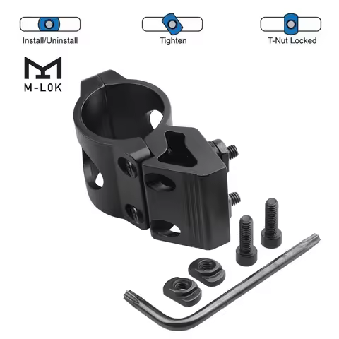 M-lok 45 Degree Offset Flashlight Mount Holder 25.4mm Optics Scope Laser Sight Ring Hunting Gun Ligh