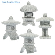 Familiesandflash> Retro Gazebo Chinese Lanterns Pagoda Model Decoration Stone Miniature Statue Sands