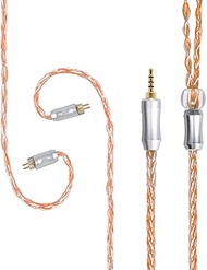 FEDAI Braided Audio Cable, 8 Core 6N Single Crystal Copper IEM Ear Earphones Replacement Cable 2pin