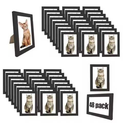 4x6 Picture Frame Bulk Set of 48 Black Photo Frames Display 4x6 Photos Gallery Wall Photo Frames Sim