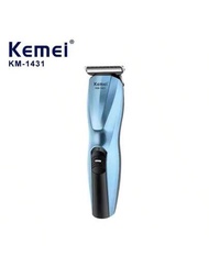 1入組usb充電式理髮器kemei Km-1431,非卡毛,長電池壽命,油頭雕刻推切器