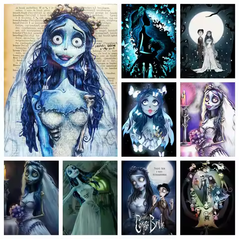 Diy Diamond Painting Corpse Bride Horror Movie Tim Burton Emily Johnny Cross Stitch Kit Embroidery P