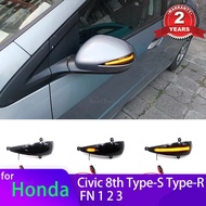 2x Smoked LED Dynamic Turn Signal Light Side Mirror Flashing for Honda Civic MK8 8th Hatchback 3 doo