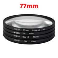 Andoer 77mm UV+CPL+Close-Up+4 +Star 8-Point Filter Circular Filter Kit Circular Polarizer Filter
