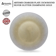 Artermis Charger Plate 33cm Round - G011 Silver Glitter & M0107 Champagne Gold