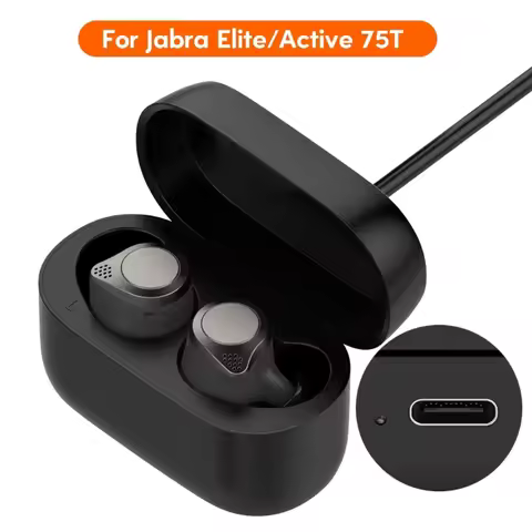 Wireless Charging Case with USB Cable For Jabra Elite 75T Active 75T Bluetooth-compatible Earbuds Co