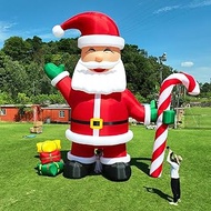 Awesmflate 26FT Christmas Inflatable Santa Claus with Cindy Cane &amp; Gift Boxes, Outdoor Blow Up Giant Santa Inflatable Christmas Decoration (750W Air Blower)