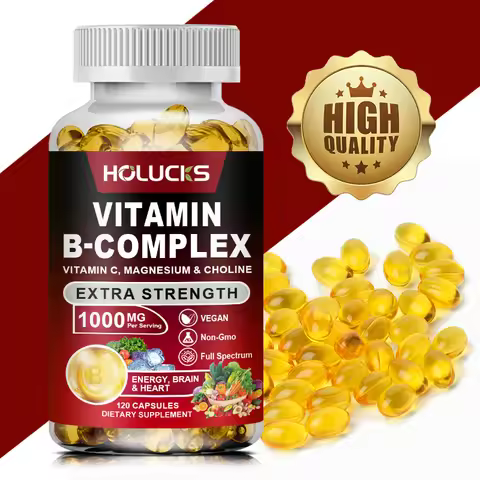 Vitamin B Complex Supplement, Rich in B1, B2, B3, B5, B6, Biotin, Strength Energy, Support Brain & H